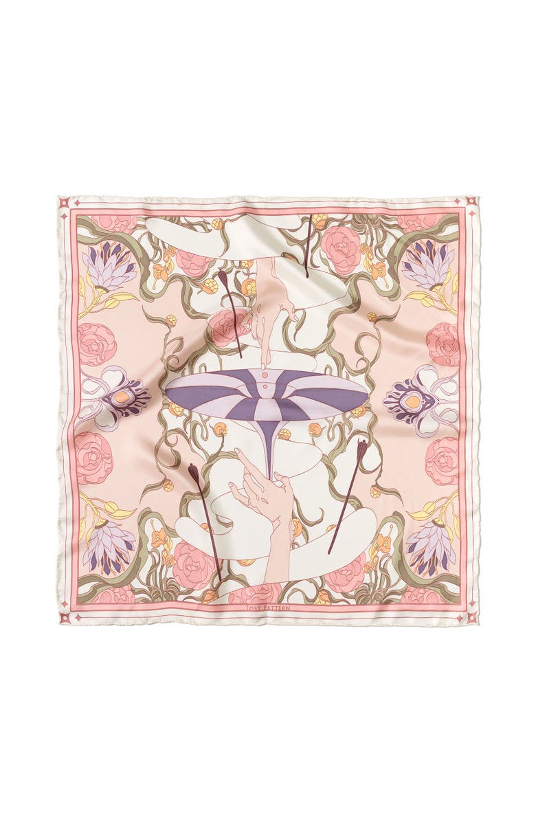 Lost Pattern The Dreamer Bandana Silk Scarf, Main, color, Pink