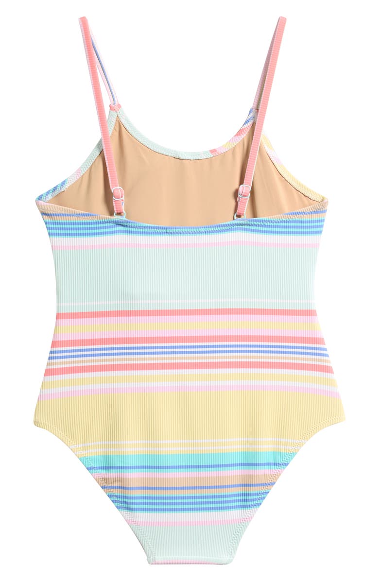 Shade Critters Kids' Stripe Tie Front One-Piece Swimsuit, Alternate, color, Multi