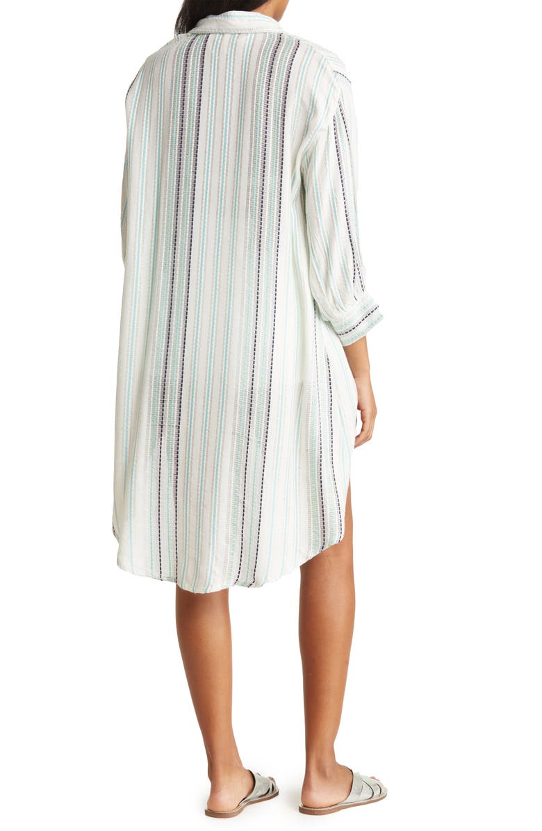 BOHO ME Gauze Stripe Print Coverup, Alternate, color,
