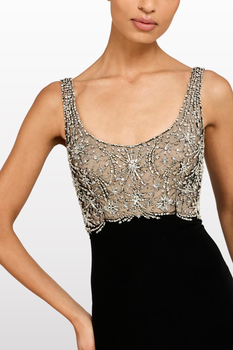 Reverie Embellished Maxi Dress, Alternate, color, Liquorice - Illusion