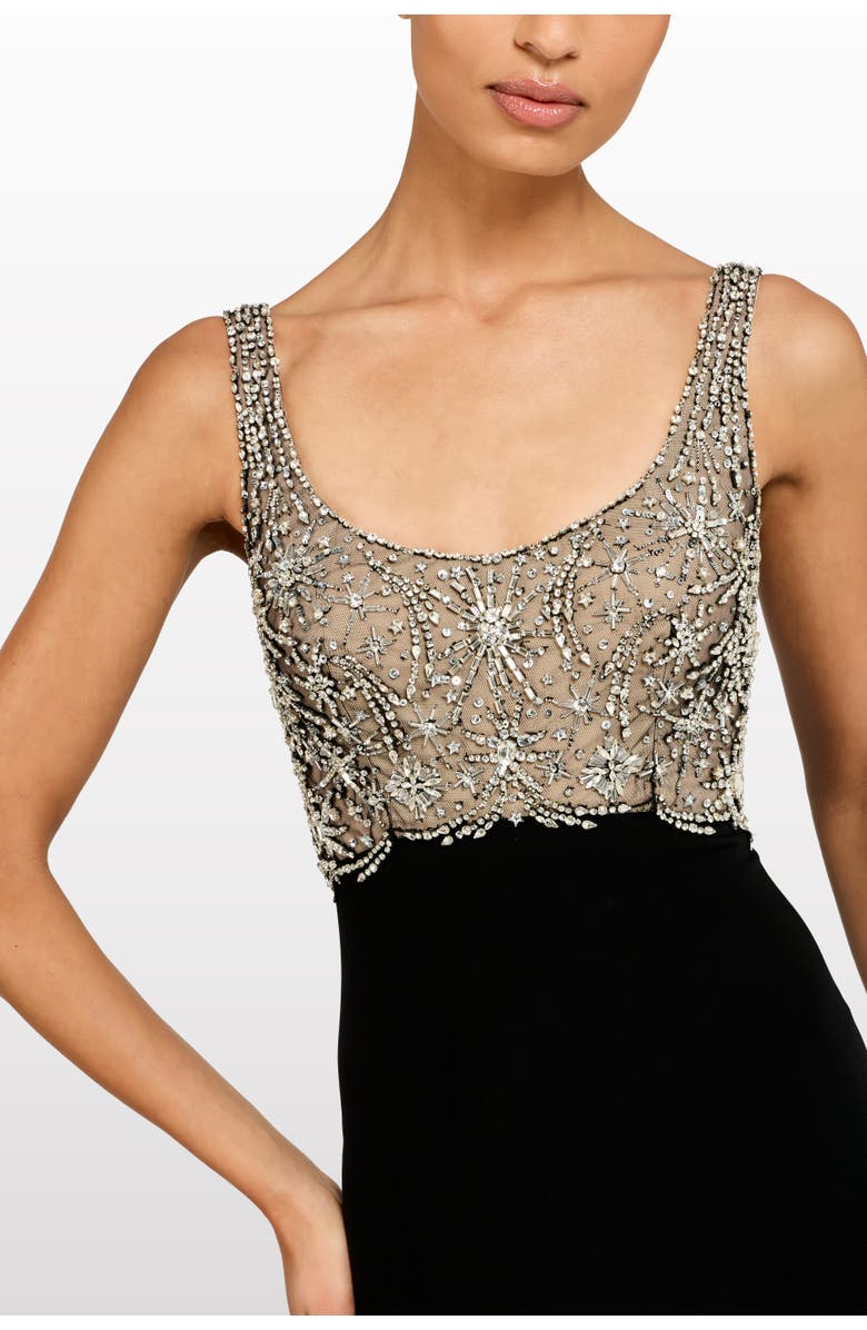 Jenny Packham Reverie Embellished Maxi Dress, Alternate, color, Liquorice - Illusion