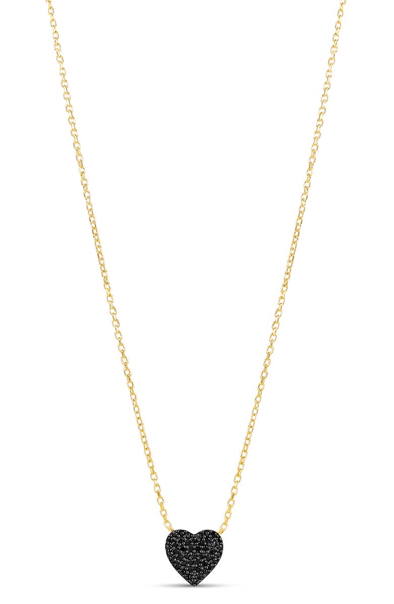 SHYMI Mini Pavé Heart Pendant Necklace, Main, color, Gold/ Black