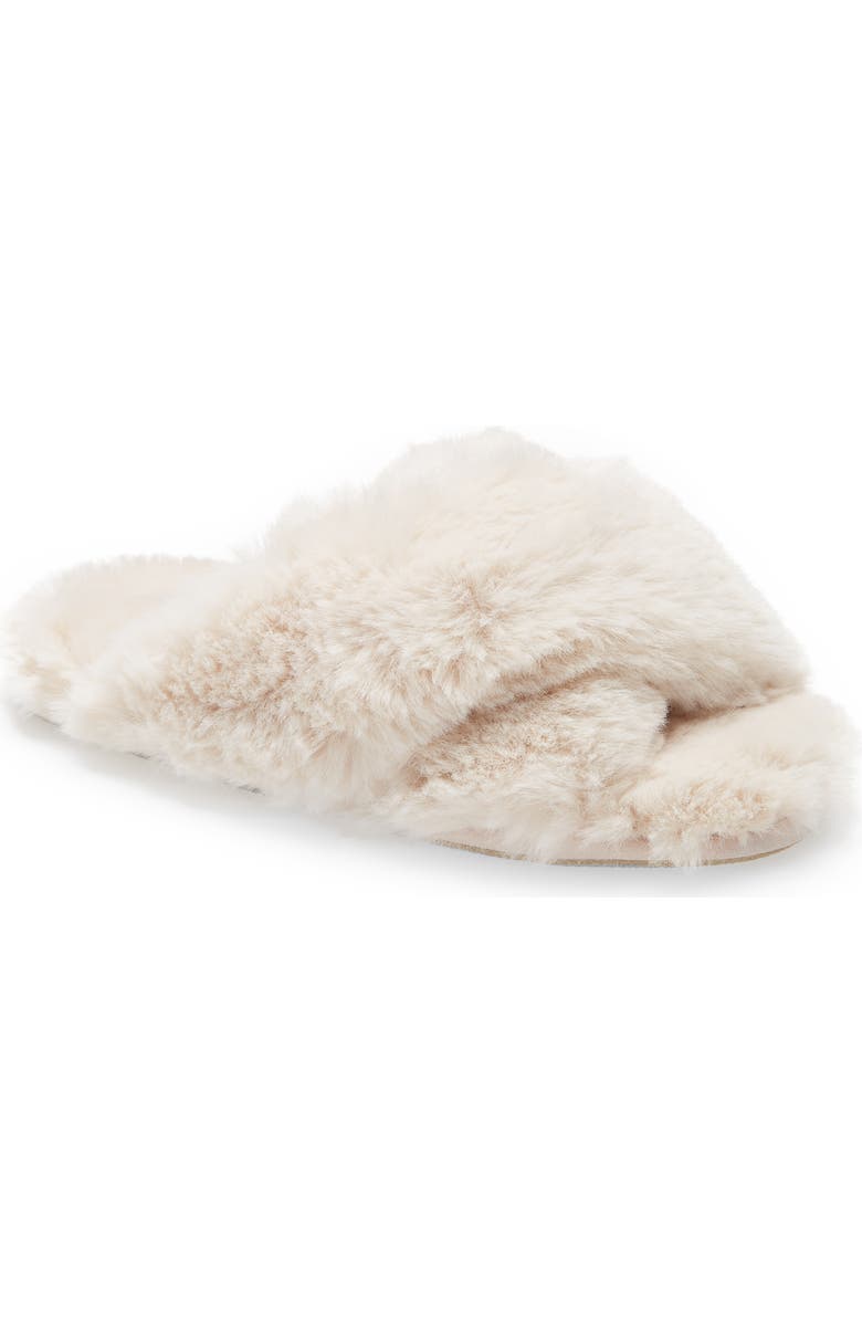 Papinelle Sheepy Crossover Faux Fur Slide Slipper, Main, color,