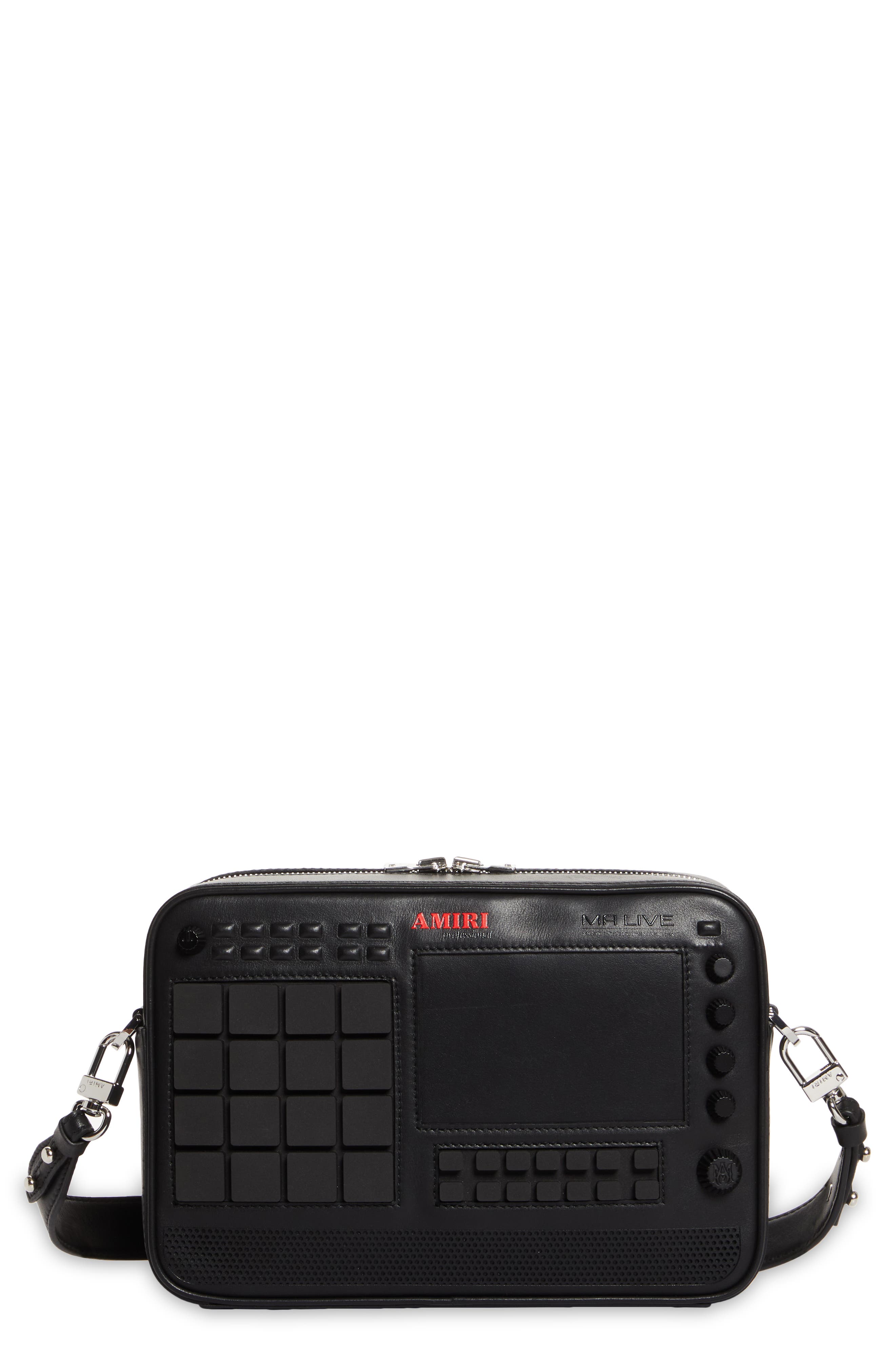 AMIRI Drum Machine Crossbody Bag, Main, color, Black