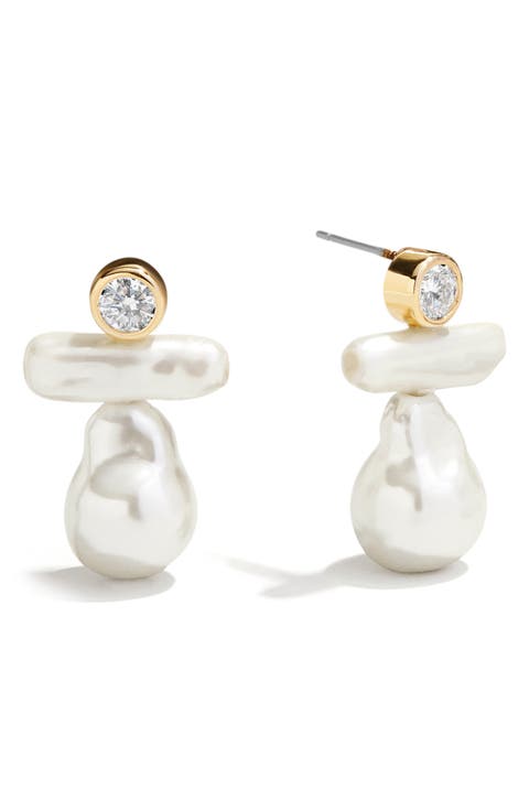 Josephine Faux Pearl Drop Earrings