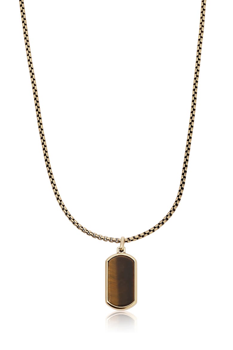 Men's Dog Tag Necklace, Main, color, TIGERS EYE