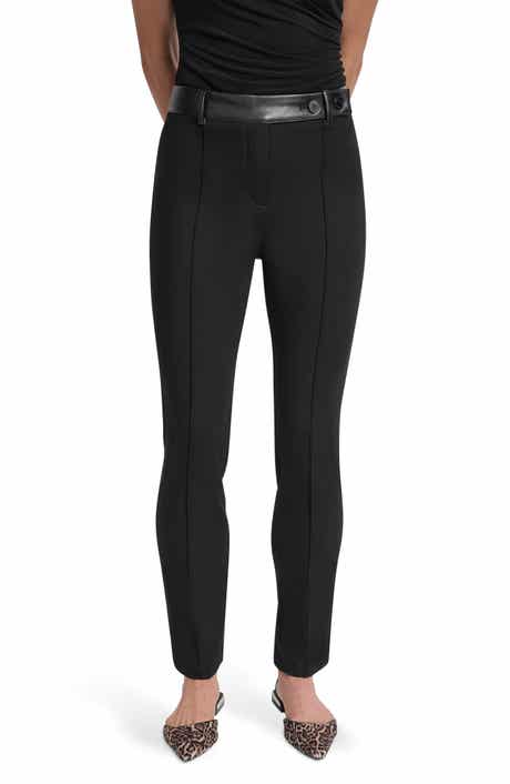 DKNY Faux Leather Trim Skinny Pants