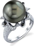 The Pearl Source Tahitian South Sea Pearl & Diamond Robin Ring