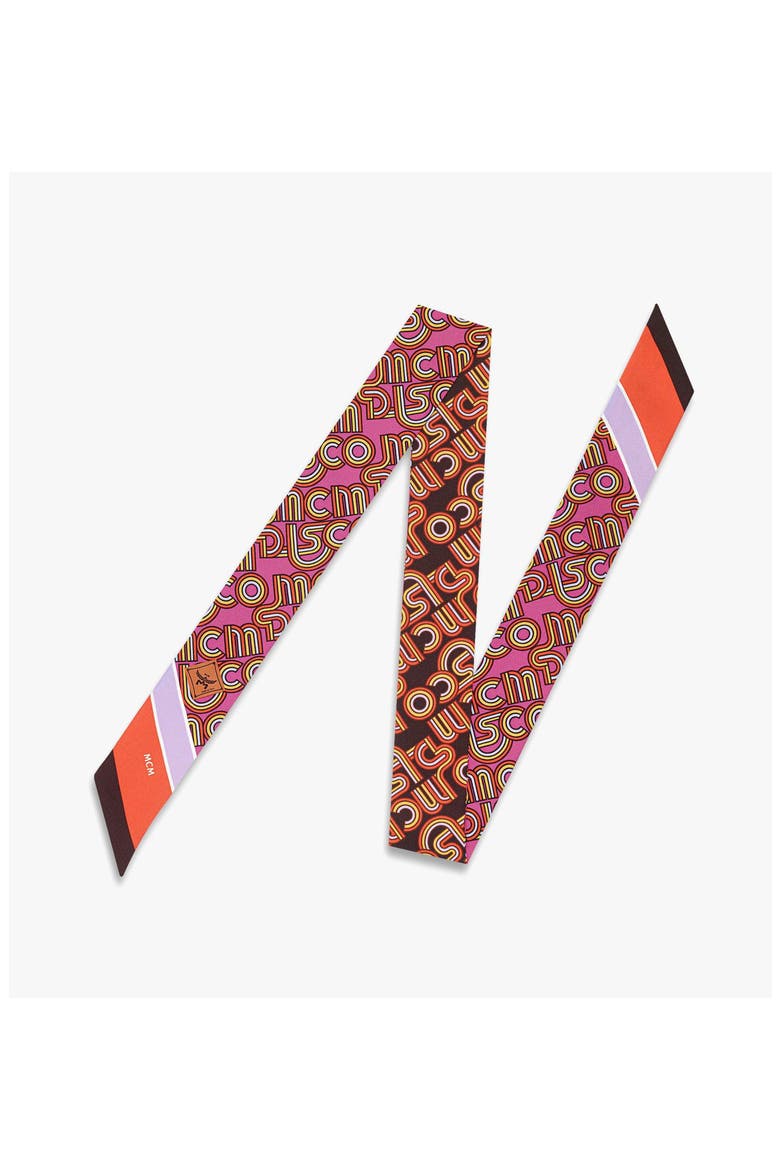 Disco Monogram Print Petite Scarf in Organic Silk, Main, color, Aw26 Sangria Sunset