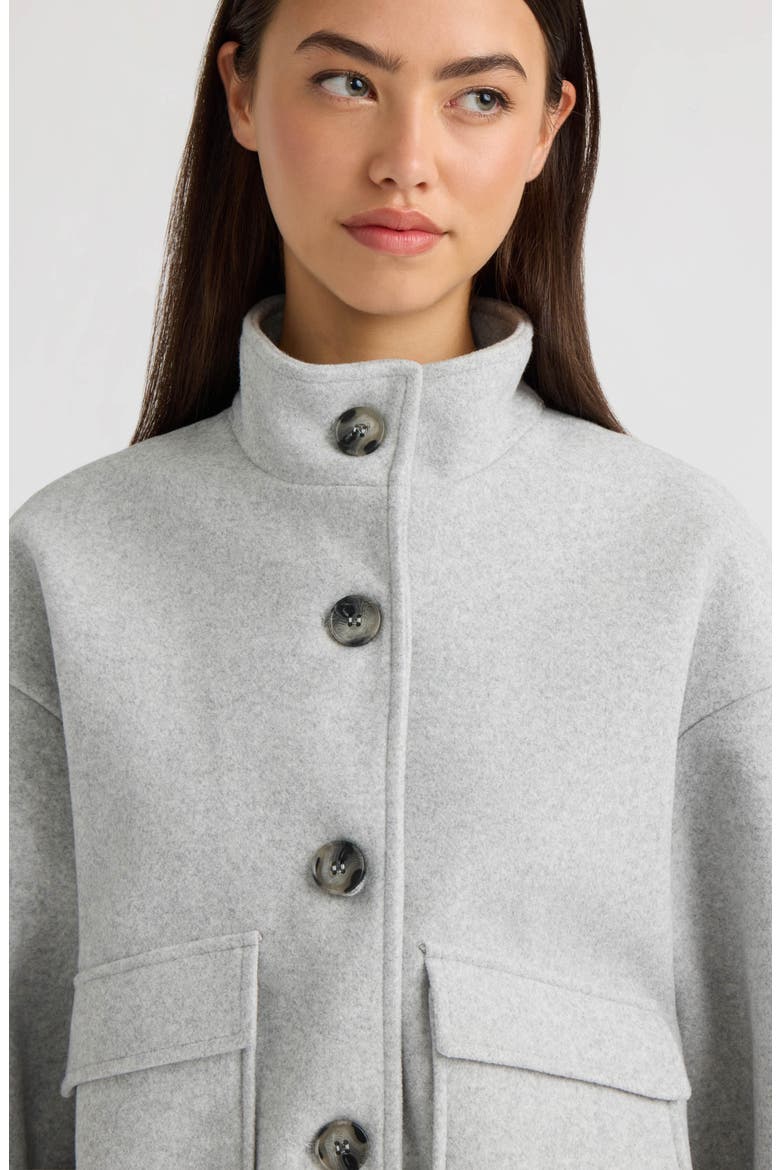 Funnel Neck Felt Jacket, Alternate, color, LIGHT GREY MIX