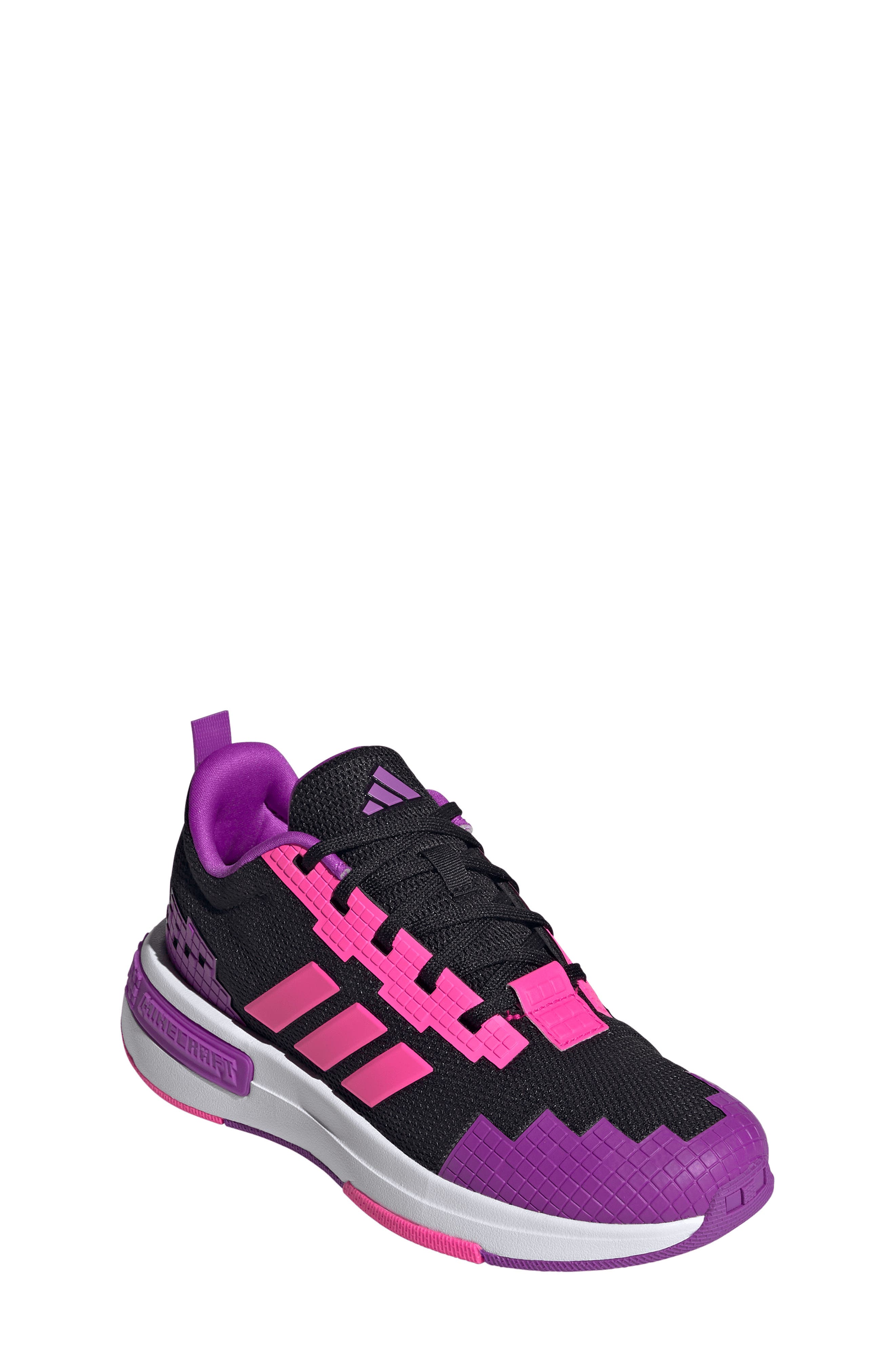 adidas x Minecraft<sup>®</sup> Kids' Pro Sneaker, Main, color, Core Black/ Pink/ Purple