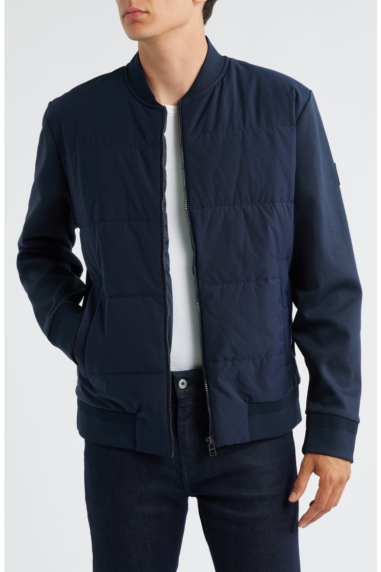 Skiles Padded Bomber Jacket, Main, color, DARK BLUE