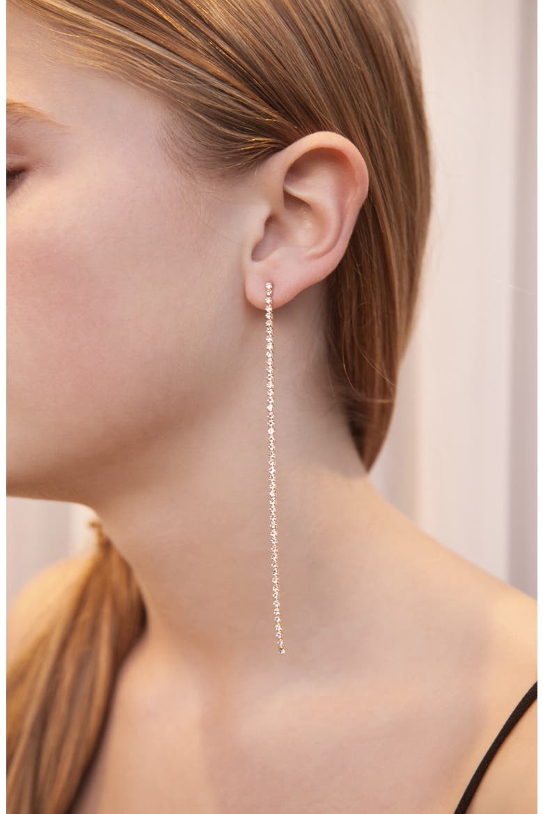Crystal Linear Earrings, Alternate, color, GOLD