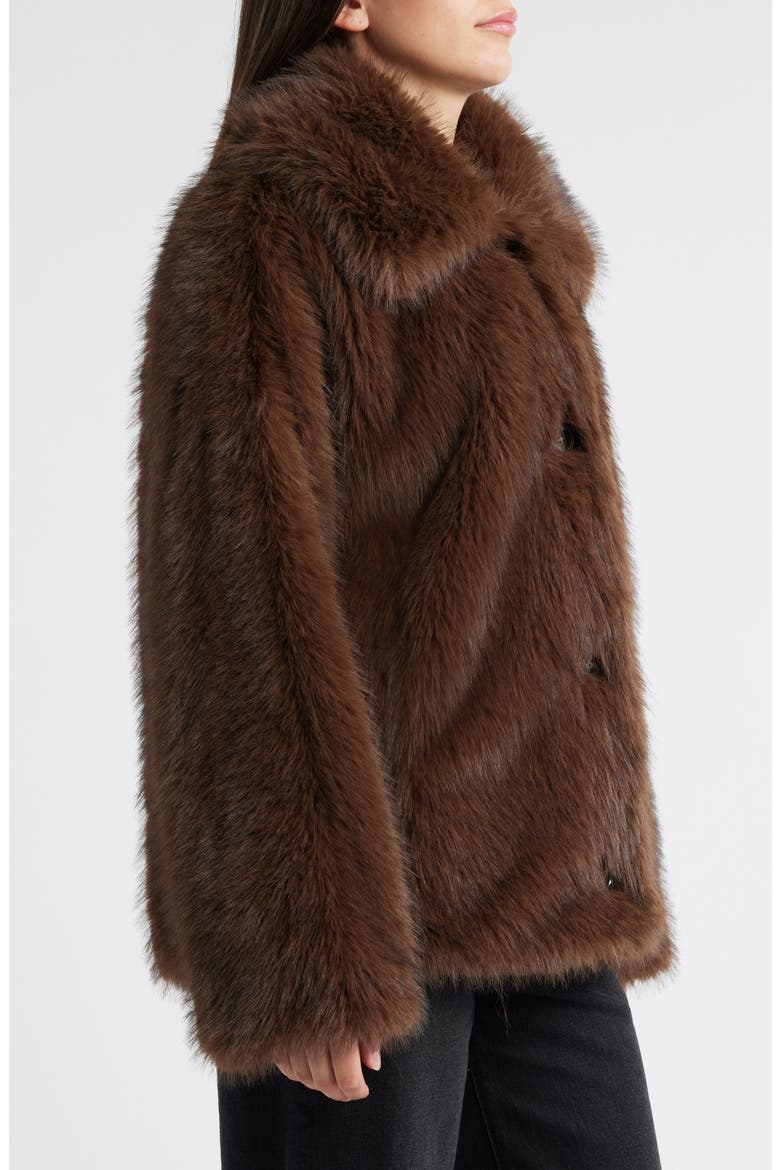 Ellery Faux Fur Coat, Alternate, color, DARK BROWN