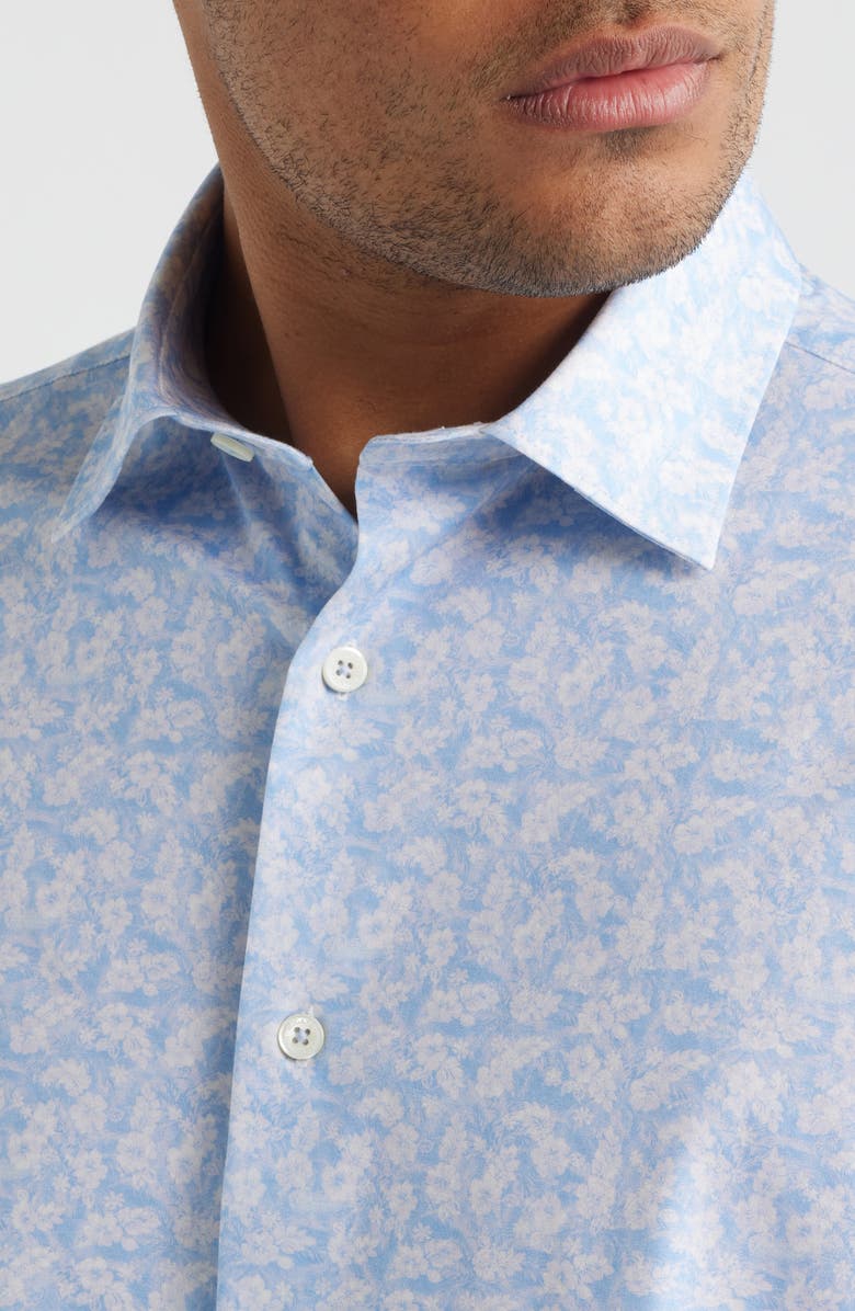 Bugatchi James OoohCotton<sup>®</sup> Floral Print Button-Up Shirt, Alternate, color, Lavender