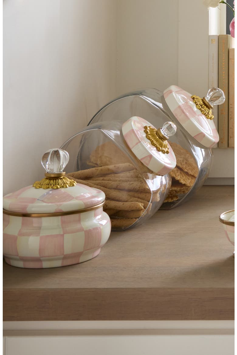 Cookie Jar with Rosy Check Enamel Lid, Alternate, color, ROSY