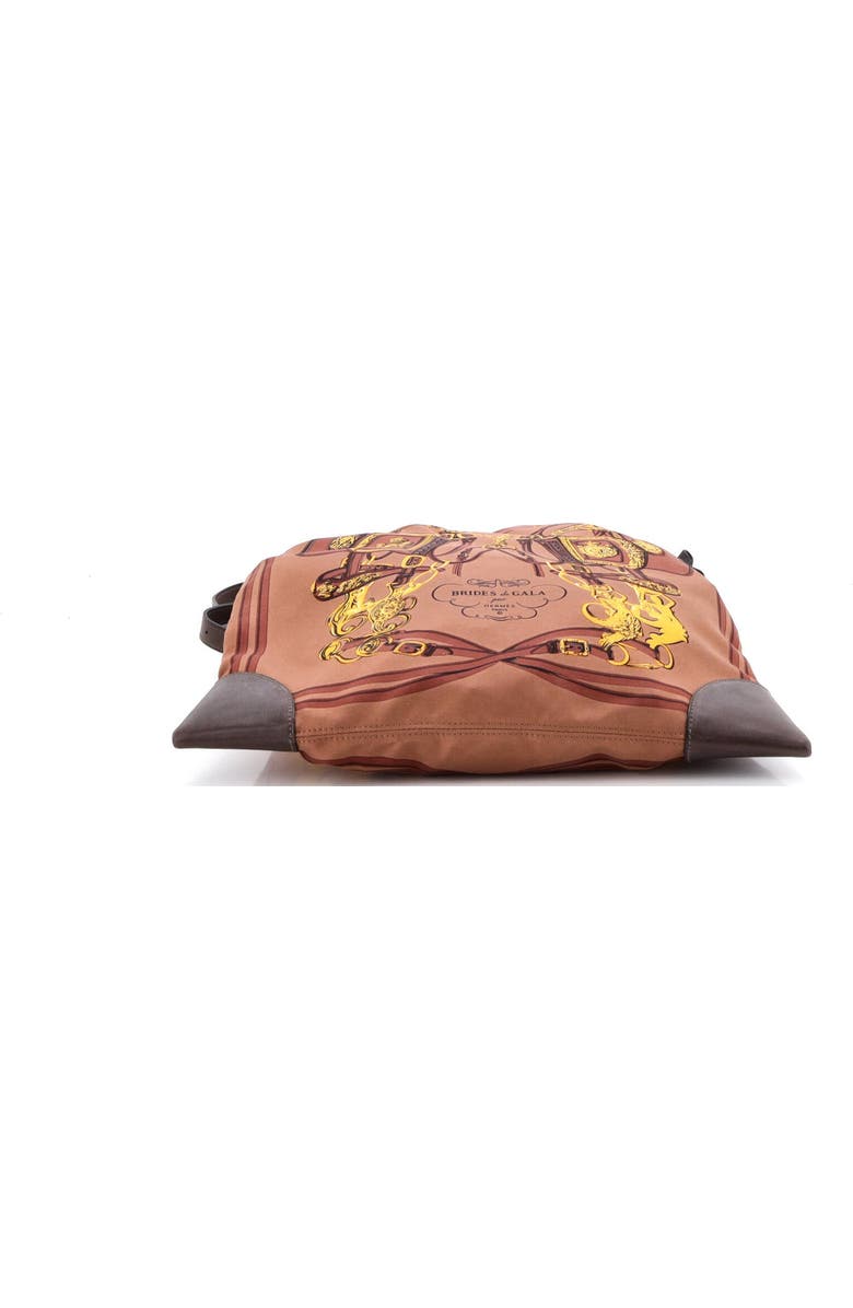 Pre-Owned Hermes Silky City Bag Printed Silk and Leather PM, Alternate, color, Brown