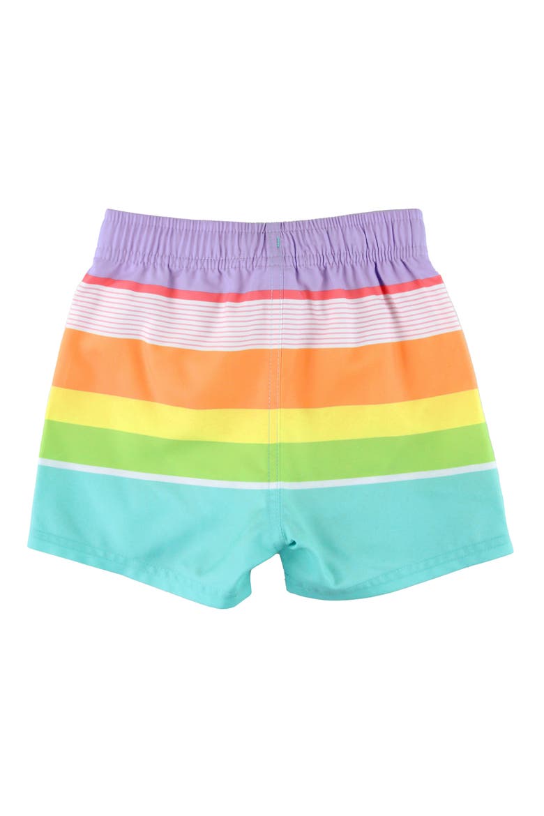 Kids' Island Rainbow Swim Trunks, Alternate, color, BLUE