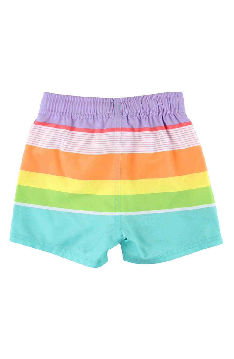 RuggedButts Kids' Island Rainbow Swim Trunks, Alternate, color, Blue