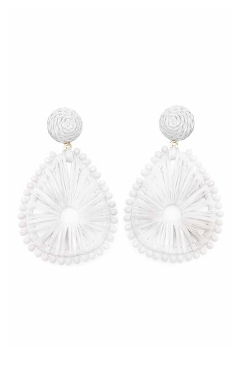 Raffia Crystal Drop Earrings