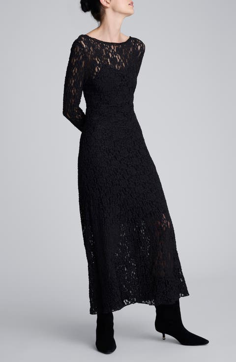 Lace Long Sleeve Maxi Dress