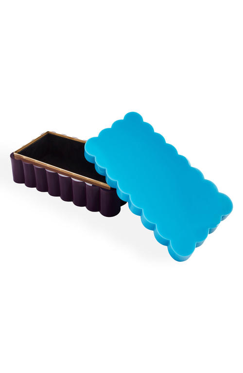 Jonathan Adler Large Fleur Acrylic Box In Blue