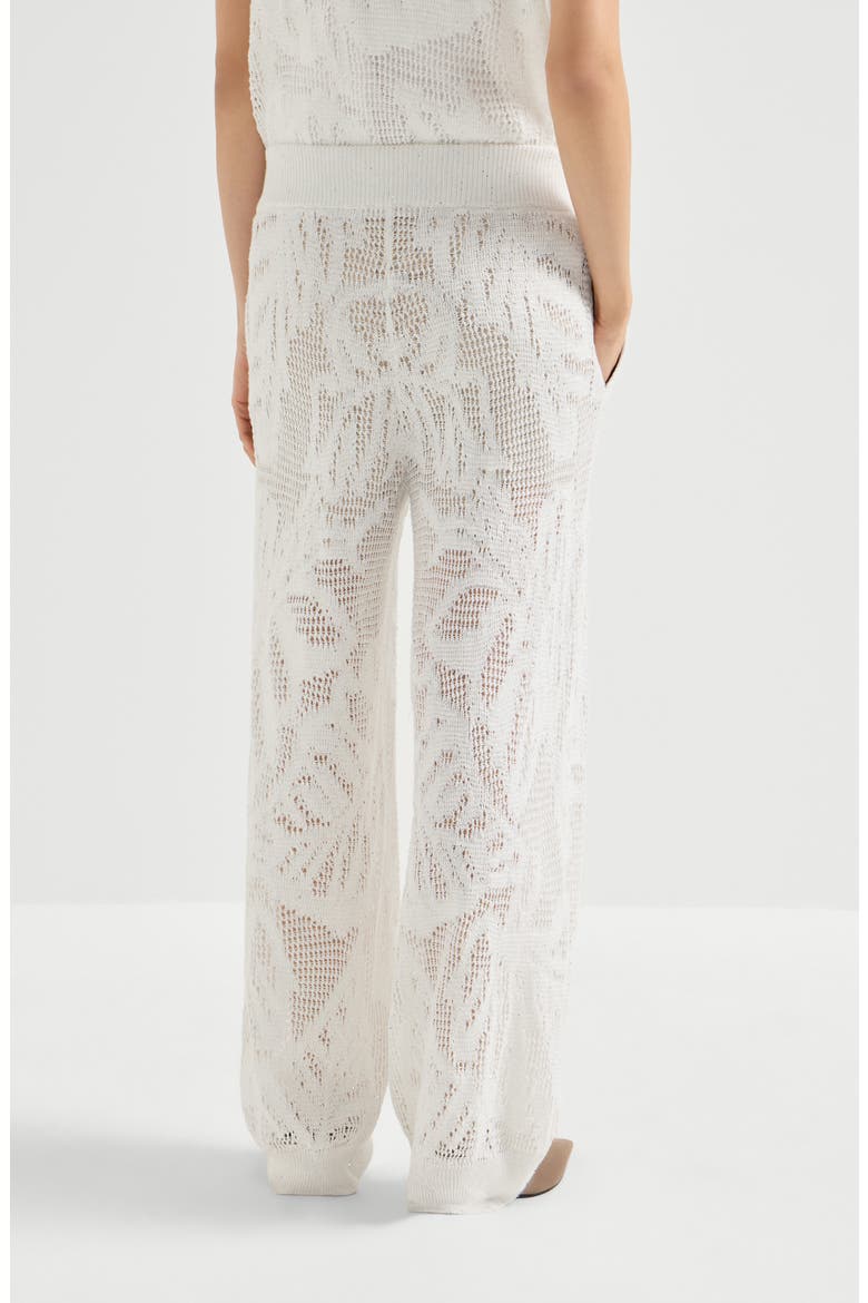 Dazzling water lilies trousers, Alternate, color, White