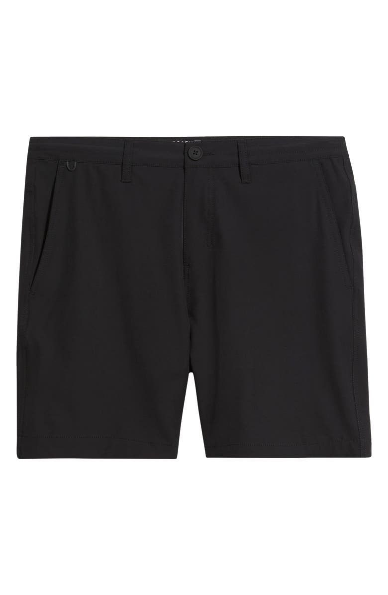Roark Hytide Flat Front Hybrid Performance Shorts, Alternate, color, Black