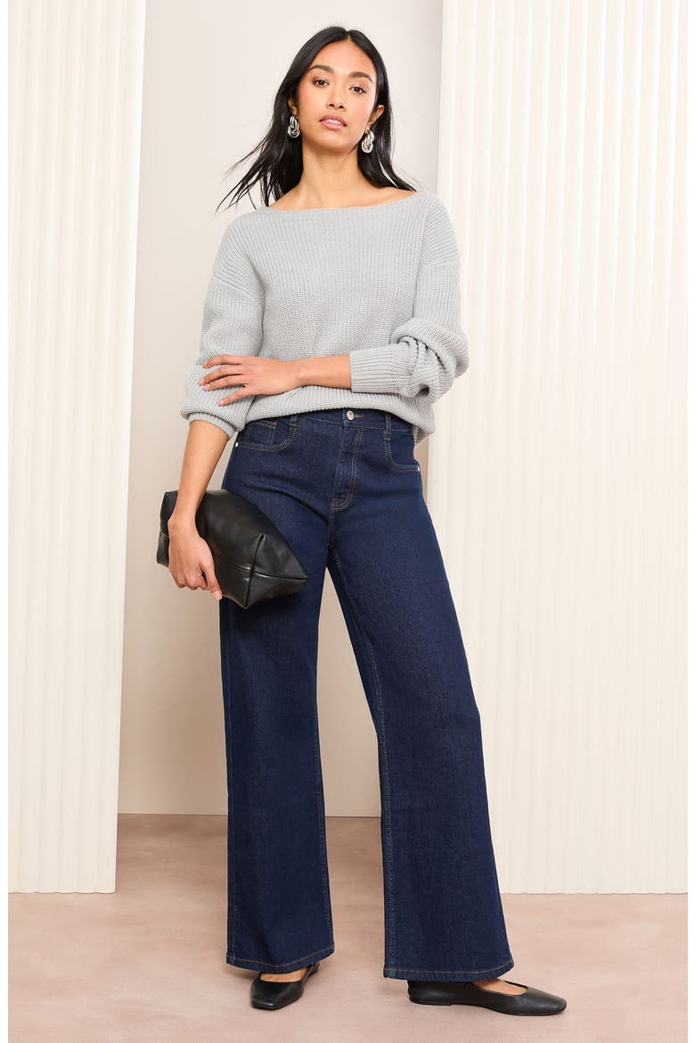 Off the Shoulder Sweater, Alternate, color, GREY