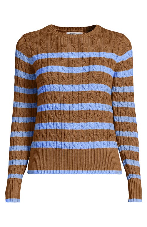 Lands' End Drifter Modern Cable Crew Sweater In Multi