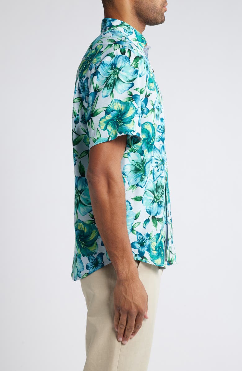 Tommy Bahama Hibiscus Hideaway Short Sleeve Silk Button-Up Shirt, Alternate, color, 