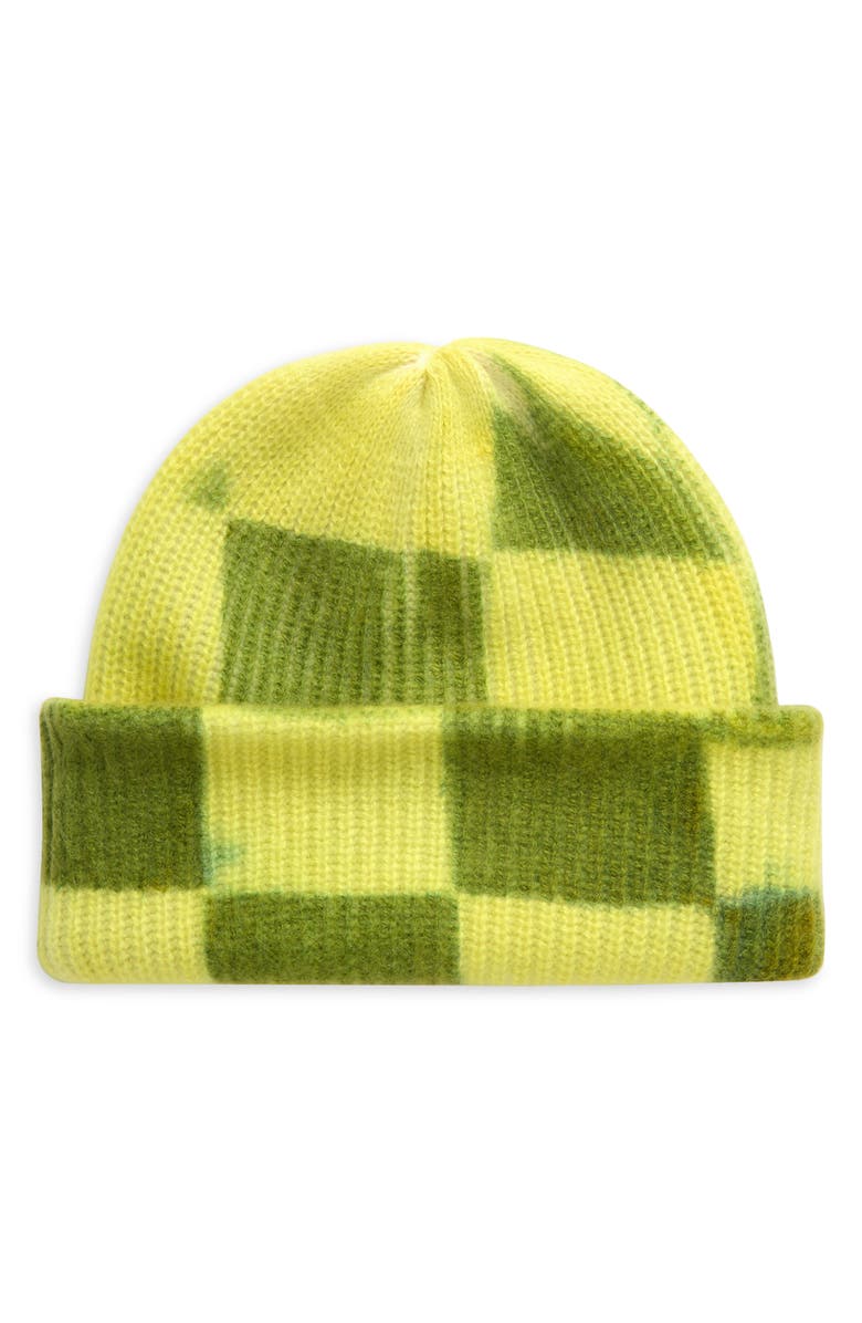 The Elder Statesman Chess Cashmere Beanie, Main, color, 