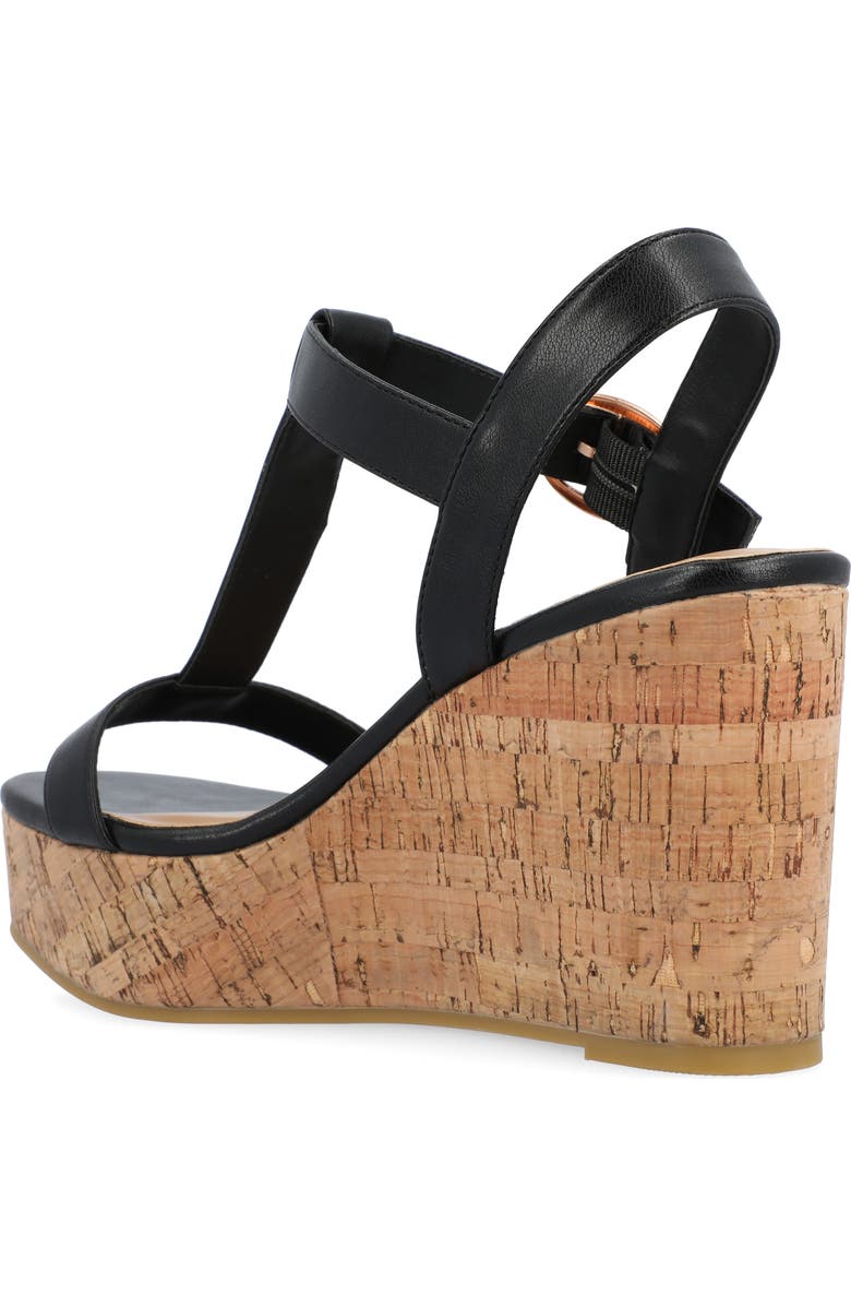 Journee Collection Matildaa T-Strap Platform Wedge Sandal, Alternate, color, Black