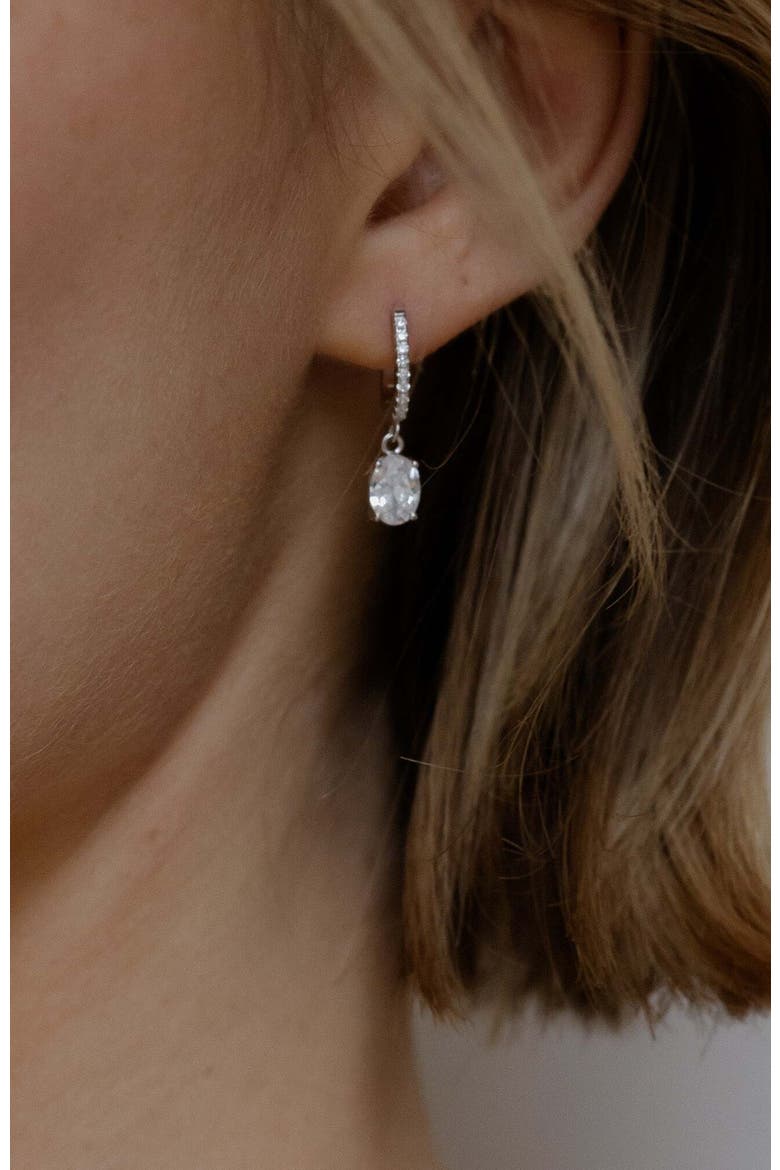 Duchess Crystal Drop Earrings, Alternate, color, Silver