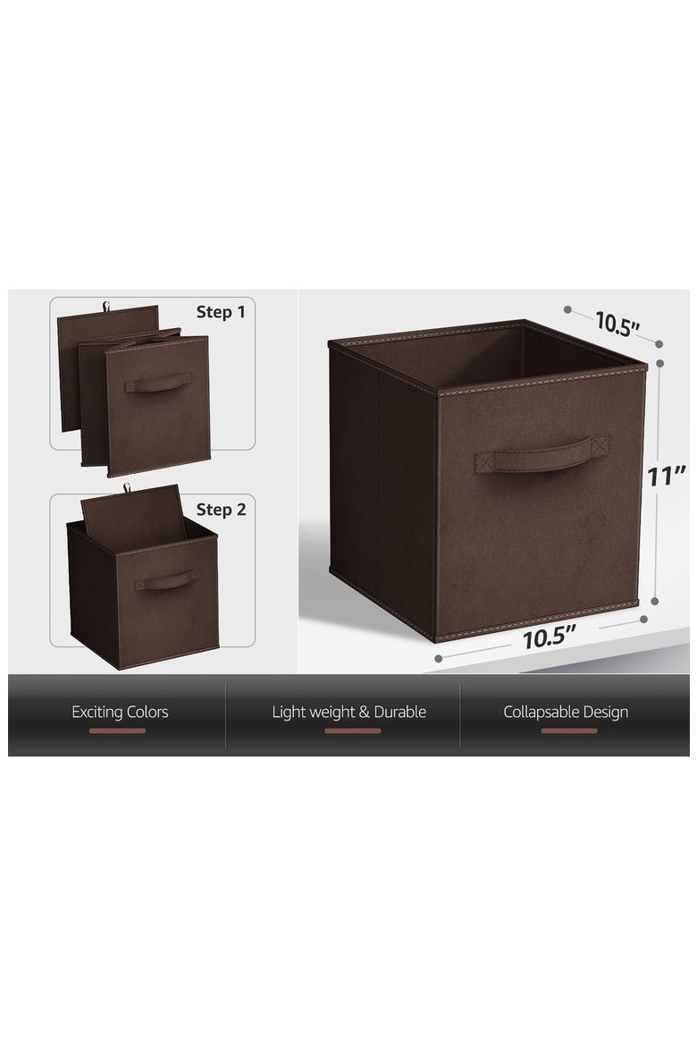 8-Pack Collapsible Storage Cubes, Alternate, color, CHOCOLATE