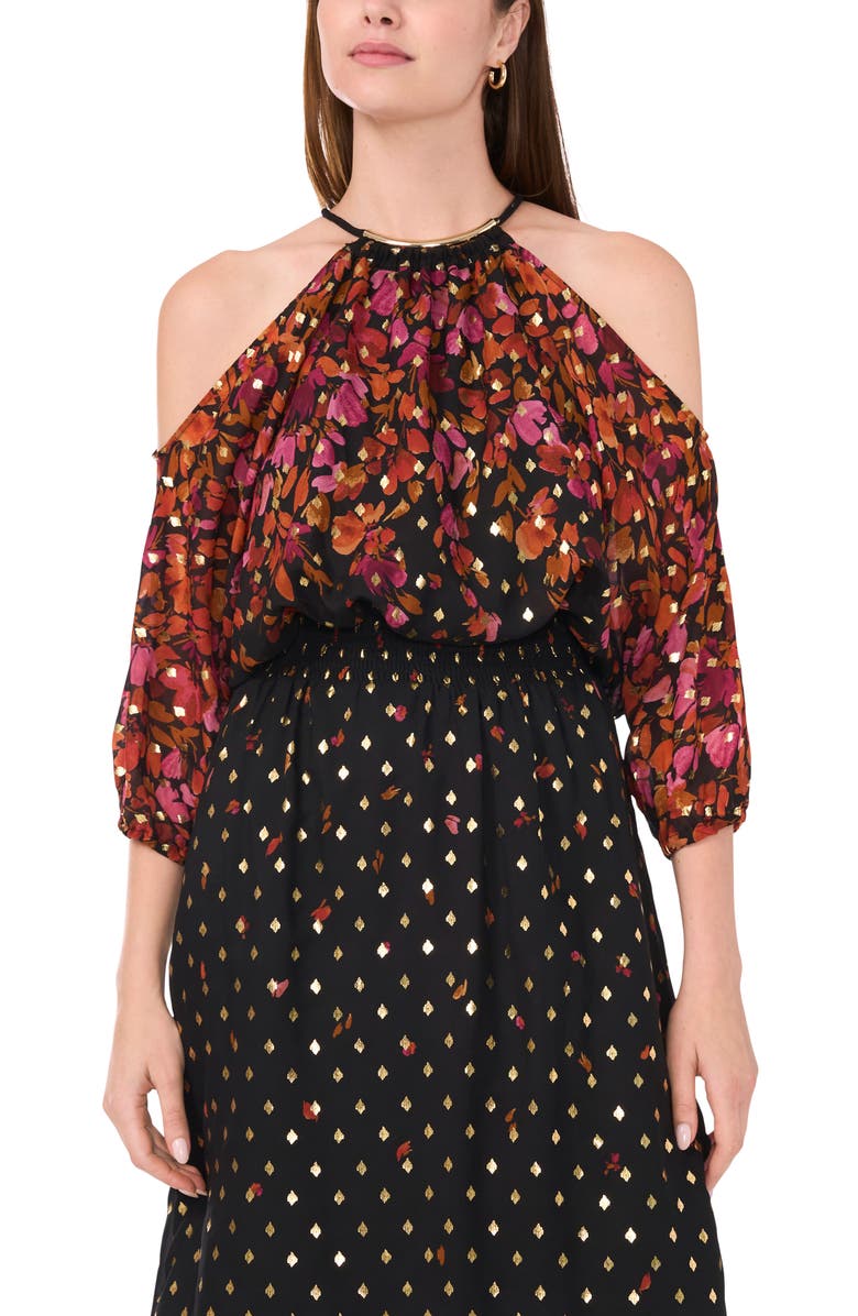 Halogen<sup>®</sup> Cold Shoulder Maxi Dress, Alternate, color, 