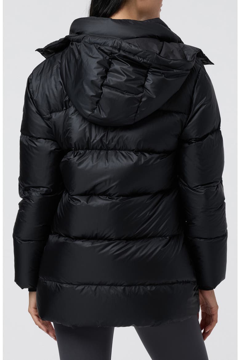 Water Resitant Long Down Jacket, Alternate, color, BLACK