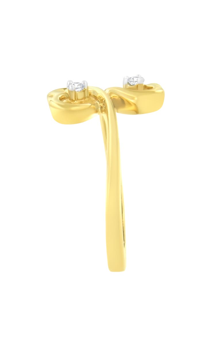 Haus of Brilliance 14KT Yellow Gold 1/20 ctw. Dual Heart Diamond Ring, Alternate, color, Yellow