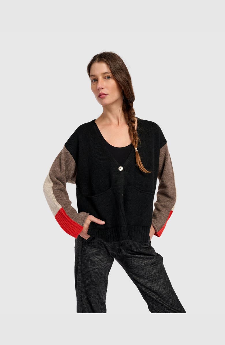 Alembika Finch Cardigan, Alternate, color, Black/Hazelnut