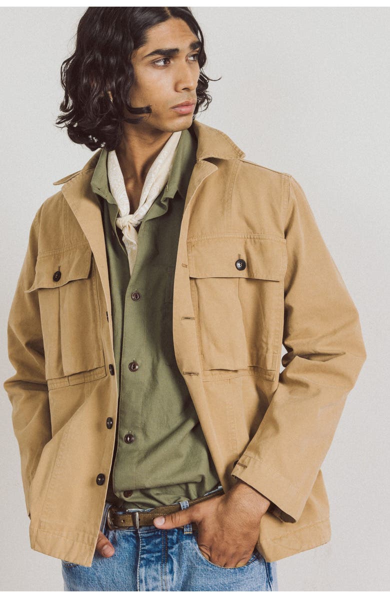 Fortela Solomons Canvas Cotton Overshirt, Alternate, color, Mou