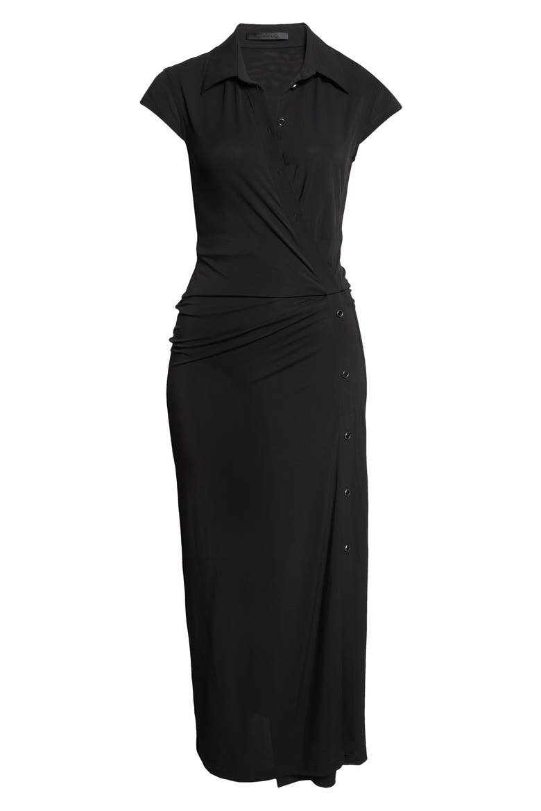 Jersey Midi Dress, Alternate, color, BLACK