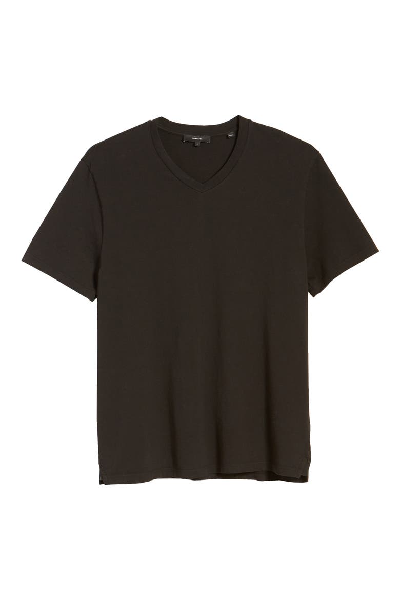 Regular Fit Garment Dyed V-Neck T-Shirt, Alternate, color, TRUE BLACK