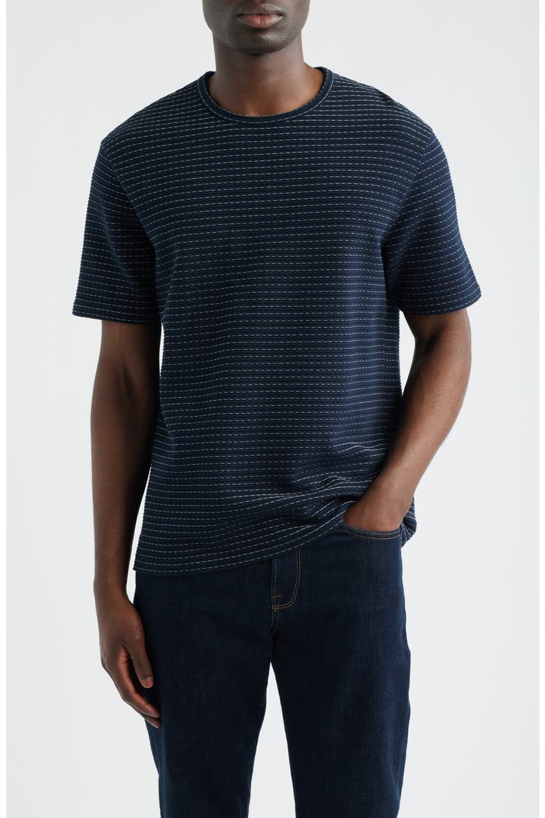 Jacquard Stripe T-Shirt, Main, color, NAVY/ CREAM STRIPE