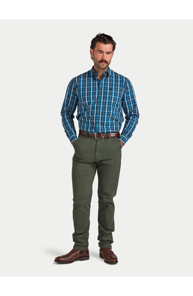 Raging Bull Long Sleeve Check Cotton Poplin Shirt, Alternate, color, Petrol