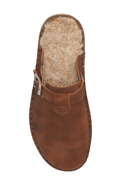 Naot Martos Faux Shearling Mule In Antique Brown Suede