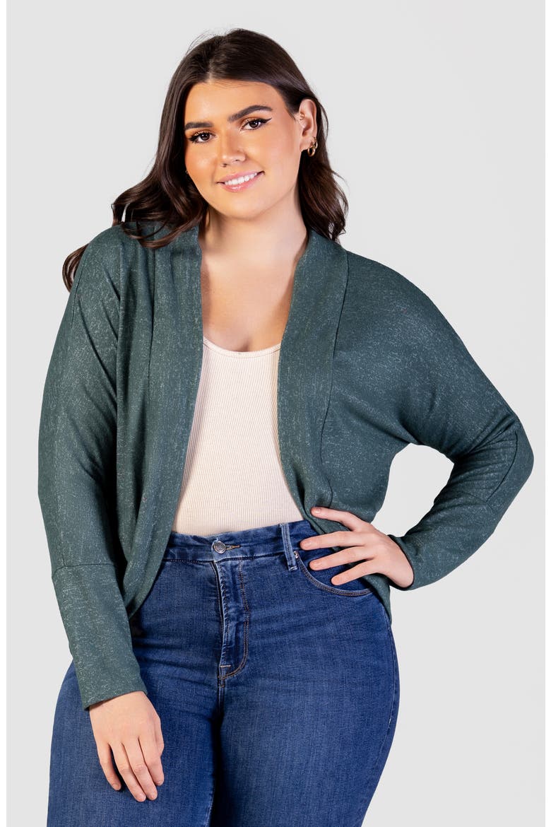 Curved Hem Bolero Jacket, Alternate, color, HUNTER