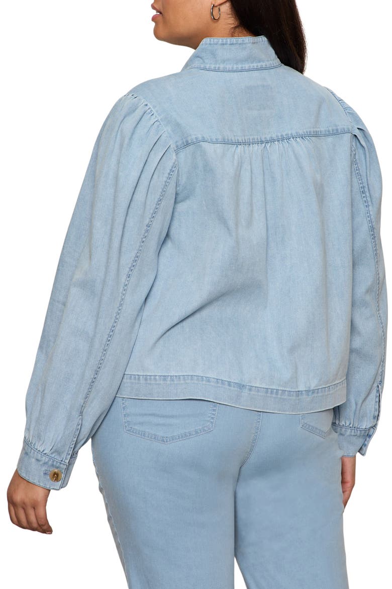 Button-Up Denim Jacket, Alternate, color, PURPLE WHISPER