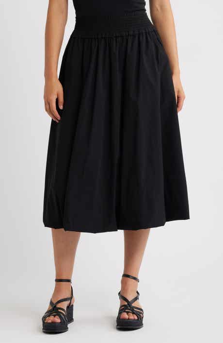 Wit & Wisdom Smocked Waist Bubble Hem Midi Skirt