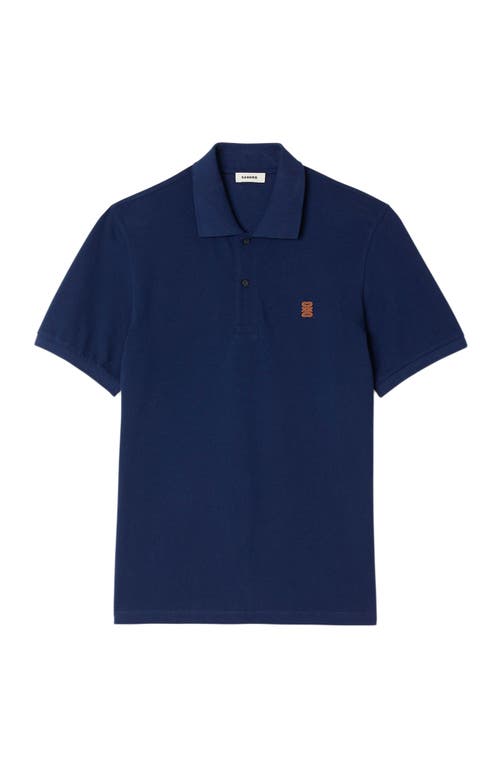Sandro Polo Shirt With Leather Logo