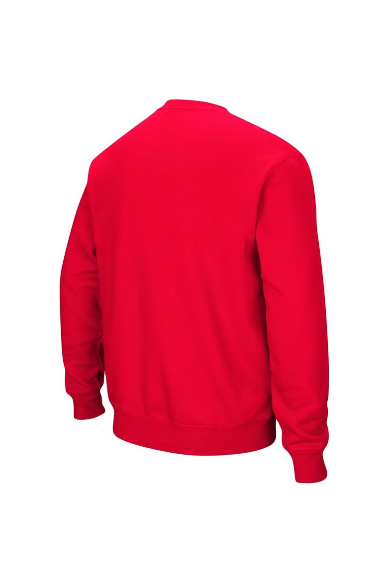 Men's Colosseum Red Gonzaga Bulldogs Arch & Logo Tackle Twill Pullover Sweatshirt, Alternate, color, Red